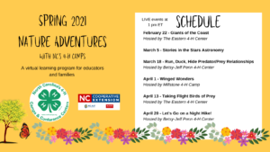 Cover photo for NC 4-H Camps' Spring 2021 Nature Adventures