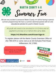 Cover photo for Martin County 4-H Summer Fun 2022