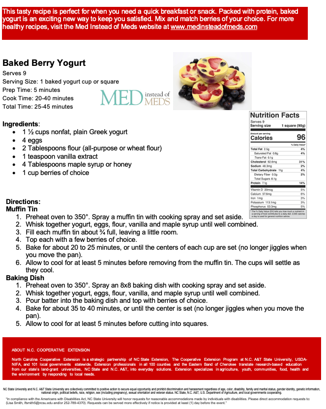 Baked Berry Yogurt Recipe