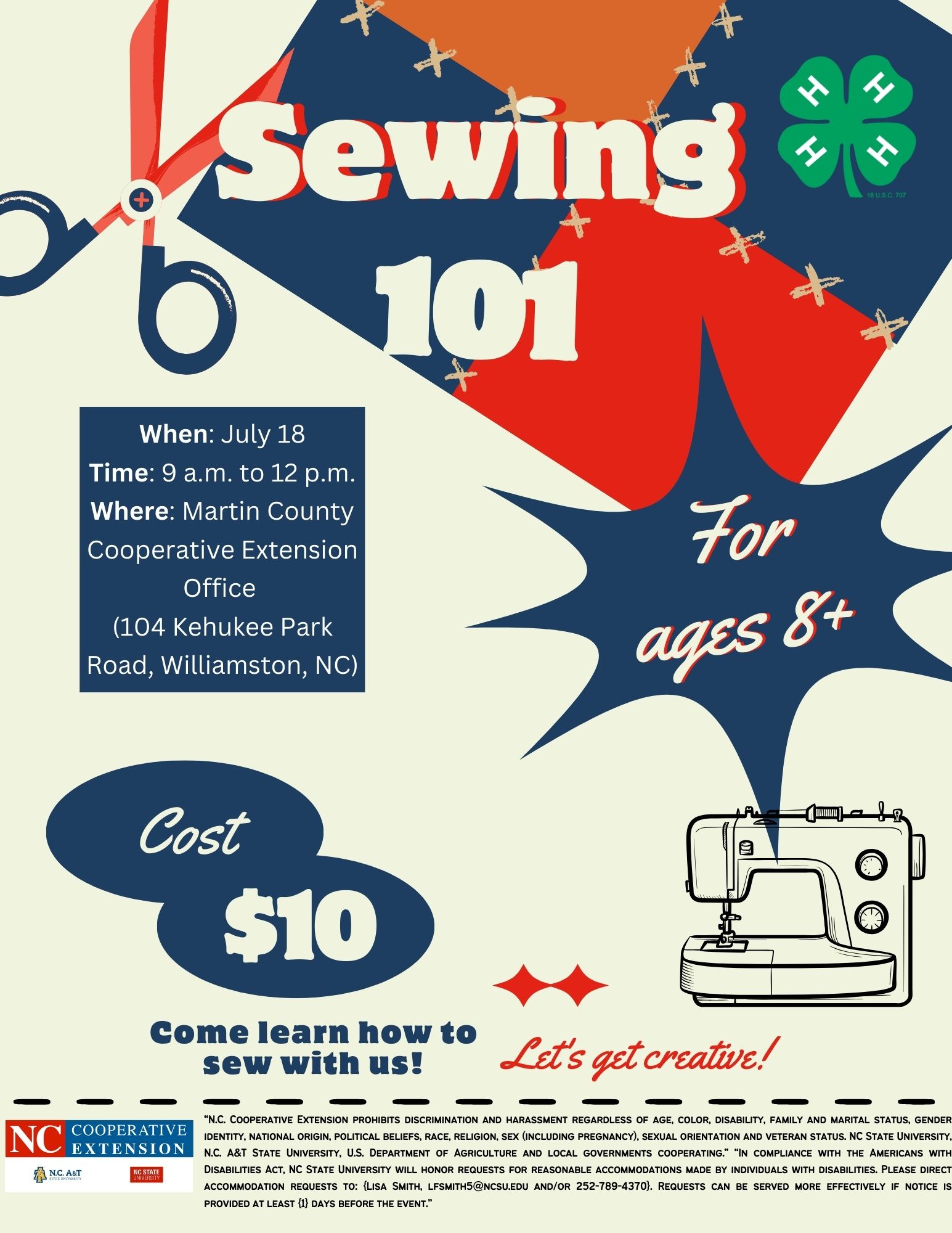 Sewing Day Camp Flyer