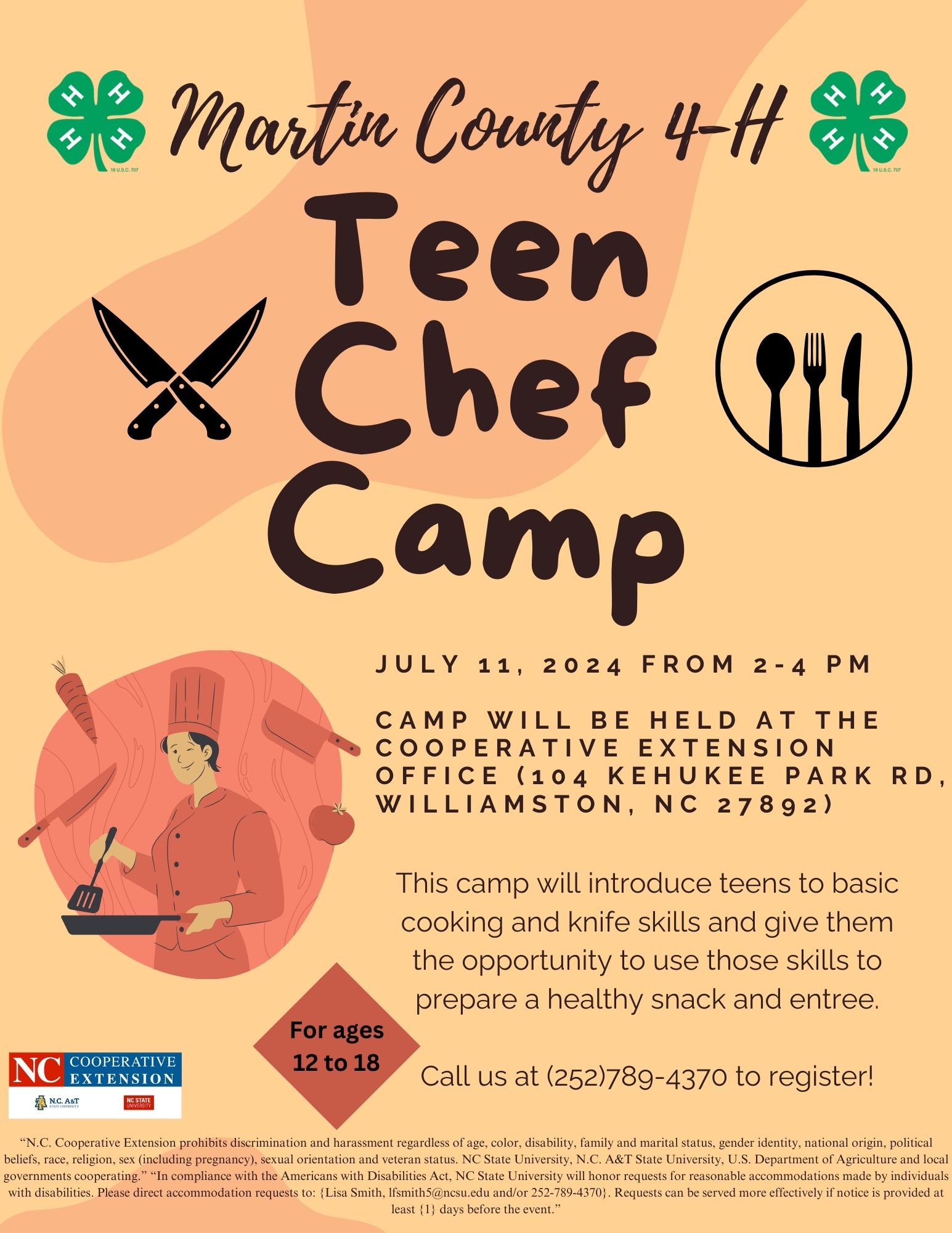 Teen Chef Camp Flyer